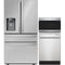 Sharp 3-Piece Package SJG2254FS 36 Inch French 4-Door Refrigerator and SMD2489ES 24 in. 1.2 cu. ft. Flush Mount Microwave Drawer™ and SDW6757ES 24 Inch Fully Integrated Dishwasher