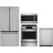 Cafe 4-Piece Package CWE19SP2NS1 33 Inch Counter Depth French Door Smart Refrigerator and CES700P2MS1 30 Inch Slide-In Electric Smart Range and CDT828P2VS1 24 Inch Fully Integrated Dishwasher and CVM521P2MS1 2.1 cu. ft. Over-the-Range Microwave Oven