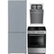 Blomberg 3-Piece Package BRFB1046SS 24 Inch Freestanding Bottom Freezer Refrigerator and BGR24102SS 24 Inch Freestanding Gas Range and DWS51502SS 18 Inch Fully Integrated Dishwasher