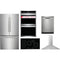 Frigidaire 5-Piece Package GRFG2353AF 36 Counter-Depth French-Door Refrigerator and GCCI3667AB 36 Induction Cooktop and GCWD3067AF 30 Double Electric Wall Oven and GDSP4715AF 24 Integrated Dishwasher and FHWC3655LS 36 Wall Mount Range Hood