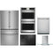 Cafe 5-Piece Package CHP90301TBB 30 Cooktop and CTD70DP2NS1 30 Double Convection Electric Wall Oven and CJE23DP2WS1 36 Counter-Depth 4-Door Refrigerator and CVW73012MSS 30 Wall-Mount Glass Canopy Chimney Hood and CDT858P2VS1 24 Integrated Dishwasher