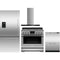 Fisher & Paykel 4-Piece Package RF170WDLUX5N 32 Inch Bottom Mount Refrigerator and RDV3366N 36 Inch Dual Fuel Range and HC36DCXB4 36 Inch Wall Mount Chimney Hood and DD24DCTX9N 24 Inch Double DishDrawer