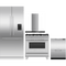 Fisher & Paykel 4-Piece Package RS36A80U1N 36 Inch Panel Ready Built-In French Door Refrigerator and OR36SCG4X1 36 Inch Freestanding Gas Range and DD24DCTX9N 24 Inch Full Console Double DishDrawer and HC36DCXB4 36 Inch Wall Mount Chimney Smart Range Hood