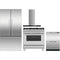 Fisher & Paykel 4-Piece Package RF201ADX5N 36 Inch Freestanding French Door Refrigerator and OR36SCG4X1 36 Inch Freestanding Gas Range and DD24DAX9N 24 Inch Full Console Double DishDrawer™ wi and HC36DCXB4 36 Inch Wall Mount Chimney Smart Range Hood