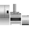 Fisher & Paykel 4-Piece Package RF170ADUSX4N 31 Inch Counter Depth French Door Refrigerator and OR36SDG4X1 36 Inch Freestanding Gas Range and DD24DCTX9N 24 Inch Full Console Double DishDrawer and HC36DCXB4 36 Inch Wall Mount Chimney Smart Range Hood