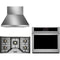 Monogram 3-Piece Package ZGU36ESLSS 36 Inch Gas Smart Cooktop and ZTS90DPSNSS 30 Inch Built-In Electric Smart Single Wall Ove and ZVW1360SPSS 36 Inch Professional Wall Mount Smart Range Hoo