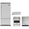 Viking 4-Piece Package VCBB5364RSS 36 Inch Built-In Bottom Mount Refrigerator and VGIC53024BSSLP 30 Inch Freestanding Professional Gas Range and VDWU524SS 24 Inch Fully Integrated Dishwasher and VWH530121SS 30 Inch Wall Mount Range Hood