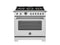 BERTAZZONI HER366BCFGMXT 36 inch All Gas Range, 6 Brass Burners and Cast Iron Griddle Stainless Steel