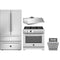 Bertazzoni 4-Piece Package REF36FDFIXNV 36 Inch Freestanding 4-Door French Door Refrigerator and PRO366BCFGMXT 36 Inch Freestanding Gas Range and DW24T3IXT 24 Inch Fully Integrated Built-In Dishwasher and KU36PRO1XV 36 Inch Under Cabinet Range Hood