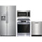 Frigidaire 4-Piece Package GRSS2652AF 36 Inch Freestanding Side by Side Refrigerator and GCFE3060BF 30 Inch Freestanding Electric Range and GDPP4515AF 24 Inch Fully Integrated Built-In Dishwasher and FMOS1846BS 30 Inch Over-The-Range Microwave