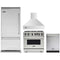 Viking 4-Piece Package VCBB5364LSS 36 Inch Built-In Bottom Mount Refrigerator and VGIC53626BSSLP 36 Inch Freestanding Professional Gas Range and VDWU524SS 24 Inch Fully Integrated Dishwasher and VCWH53648SS 36 Inch Wall Mount Range Hood