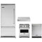 Viking 4-Piece Package VCBB5364LSS 36 Inch Built-In Bottom Mount Refrigerator and VGR5304BSS 30 Inch Freestanding Professional Gas Range and VDWU524SS 24 Inch Fully Integrated Dishwasher and VWH530121SS 30 Inch Wall Mount Range Hood