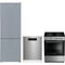 Blomberg 3-Piece Package BRFB1046SS 24 Inch Freestanding Bottom Freezer Refrigerator and BGR24102SS 24 Inch Freestanding Gas Range and DWT52800SSIH 24 Inch Full Console Dishwasher