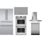 Thermador 5-Piece Package T36FL821NS 36 Freestanding 4-Door French-Door Smart Refrigerator and DWHD640EFP 24 Integrated Dishwasher and CIT367YG 36 Cooktop and ME302YP 30 Double Convection Electric Wall Oven and HMCB36WS 36 Hood