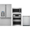 Cafe 4-Piece Package CFE28TP2MS1 36 Inch French Door Smart Refrigerator and CES750P2MS1 30 Inch Slide-In Electric Smart Range and CDT828P2VS1 24 Inch Fully Integrated Dishwasher and CVM521P2MS1 2.1 cu. ft. Over-the-Range Microwave Oven