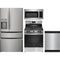 Frigidaire 4-Piece Package GRMC2273CF 36 Inch Counter-Depth French Door Refrigerator and FCRG3052BS 30 Inch Freestanding Gas Range and FFCD2413US 24 Inch Full Console Dishwasher and FMOS1846BS 30 Inch Over-The-Range Microwave