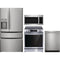 Frigidaire 4-Piece Package GRMC2273CF 36 Inch Counter-Depth French Door Refrigerator and GCFE3060BF 30 Inch Freestanding Electric Range and GDSH4715AF 24 Inch Fully Integrated Dishwasher and GMOS1962AF 30 Inch Over-The-Range Microwave