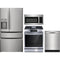 Frigidaire 4-Piece Package GRMC2273CF 36 Inch Counter-Depth French Door Refrigerator and GCFG3060BF 30 Inch Freestanding Gas Range and GDPP4515AF 24 Inch Fully Integrated Built-In Dishwasher and FMOS1846BS 30 Inch Over-The-Range Microwave