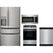 Frigidaire 4-Piece Package GRMC2273CF 36 Inch Counter-Depth French Door Refrigerator and FFEH2422US 24 Inch Freestanding Electric Range and FFCD2413US 24 Inch Full Console Dishwasher and FMOS1846BS 30 Inch Over-The-Range Microwave