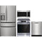 Frigidaire 4-Piece Package GRMC2273CF 36 Inch Counter-Depth French Door Refrigerator and GCFE3060BF 30 Inch Freestanding Electric Range and GDPP4515AF 24 Inch Fully Integrated Built-In Dishwasher and GMOS1962AF 30 Inch Over-The-Range Microwave