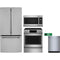 Cafe 4-Piece Package CWE19SP2NS1 33 Inch Counter Depth French Door Refrigerator and CES700P2MS1 30 Inch Slide-In Electric Range and CVM521P2MS1 2.1 cu. ft. Over-the-Range Microwave and SHX78CM5N 24 Inch Fully Integrated Smart Dishwasher