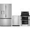 Whirlpool 3-Piece Package WRFF3536SZ 36 Inch Freestanding French Door Refrigerator and WGE745C0FS 30 Inch Electric Range and WDT730HAMZ 24 Inch Fully Integrated Dishwasher