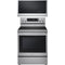 LG 2-Piece Package LREN6325XE 30 Inch Electric Smart Range and MVEM1825X 1.8 Cu. Ft. Over-the-Range Smart Microwave Oven