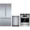 Bosch 3-Piece Package B36CT80SNS 36 Inch Smart Counter Depth French Door Refrigerator and HGI8056UC 30 Inch Slide-In Gas Range and SHP65DM5N 24 Inch Fully Integrated Built-In Smart Dishwasher
