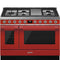 SMEG CPF48UGMR Portofino Pro-Style Dual Fuel Range, Red, 48" x 25"