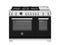 BERTAZZONI PRO486BTFGMNET 48 inch All-Gas Range 6 Brass Burners and Griddle Nero