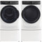 Electrolux ELFW7738MW 27 Inch Front Load Washer & Electrolux ELFE7738MW 27 Inch Front Load Electric Dryer with Electrolux EPWD257UIW 27 Inch Island White Pedestal