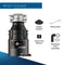 Badger 5XP Garbage Disposal with Cord, 3/4 HP