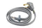6' Gray Electric Dryer Power Cord with 30-amp, 3-Wire, right-angle plug, and adjustable strain relief bracket