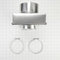 0"-5" Dryer Exhaust Periscope Kit for 2.5" clearance, with 1 male fitting, 1 extra-long draw band collar, and 2 clamps