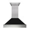 36 In. Ducted Satin Stainless Steel Wall Mount Range Hood With Black Matte Shell