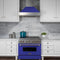 30 In. Ducted Satin Stainless Steel Wall Mount Range Hood With Blue Matte Shell