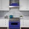 48 In. Ducted Satin Stainless Steel Wall Mount Range Hood With Blue Matte Shell