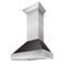36 In. Ducted Satin Stainless Steel Wall Mount Range Hood With Oil Rubbed Bronze Shell