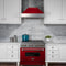 30 In. Ducted Satin Stainless Steel Wall Mount Range Hood With Red Gloss Shell