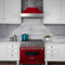 30 In. Ducted Satin Stainless Steel Wall Mount Range Hood With Red Gloss Shell