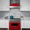 36 in. Ducted Satin Stainless Steel Wall Mount Range Hood with Red Matte Shell