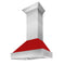 48 In. Ducted Satin Stainless Steel Wall Mount Range Hood With Red Matte Shell