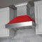 48 In. Ducted Satin Stainless Steel Wall Mount Range Hood With Red Matte Shell