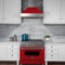 48 In. Ducted Satin Stainless Steel Wall Mount Range Hood With Red Matte Shell