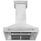 36 In. Satin Stainless Steel Wall Mount Range Hood With Stainless Steel Handle