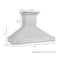 48 In. Satin Stainless Steel Wall Mount Range Hood With Stainless Steel Handle