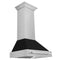 30 In. Satin Stainless Steel Wall Mount Range Hood With Black Matte Shell And Stainless Steel Handle