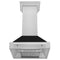 30 In. Satin Stainless Steel Wall Mount Range Hood With Black Matte Shell And Stainless Steel Handle