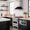 30 In. Satin Stainless Steel Wall Mount Range Hood With Black Matte Shell And Stainless Steel Handle