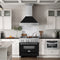 36 In. Satin Stainless Steel Wall Mount Range Hood With Black Matte Shell And Stainless Steel Handle